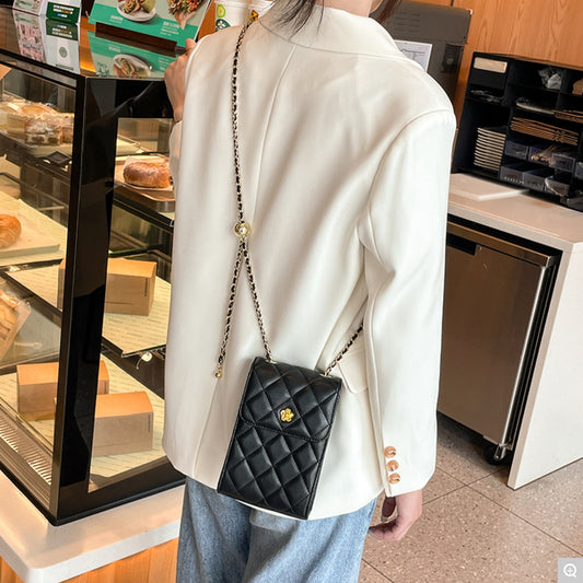 1981 Chain Phone Bag – Cowhide Microfiber Laminate