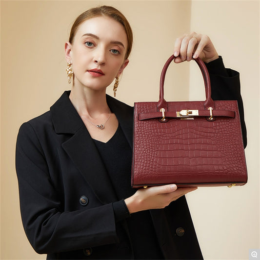 1868 Large-Capacity Handbag – Full Grain Cowhide Leather