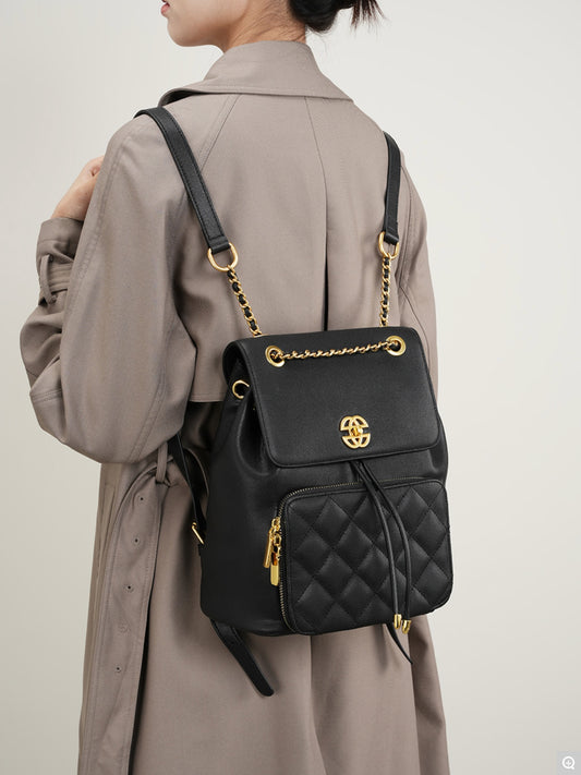 2361 Chain Quilted Backpack – Cowhide Leather