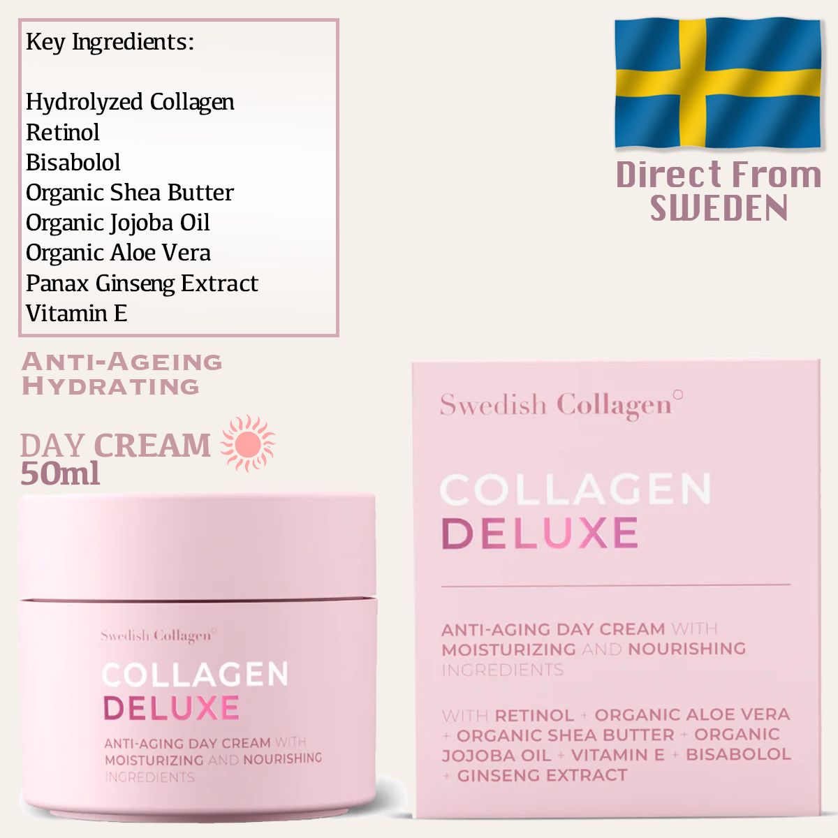 Swedish Collagen Deluxe Retinol DAY Cream 50ml