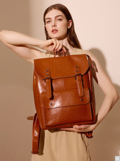 2300 Retro Large-Capacity Backpack – Cowhide Leather