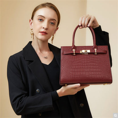 1868 Large-Capacity Handbag – Full Grain Cowhide Leather