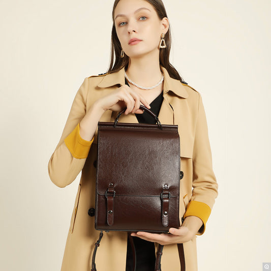 2090 Retro Minimalist Backpack – Cowhide Leather
