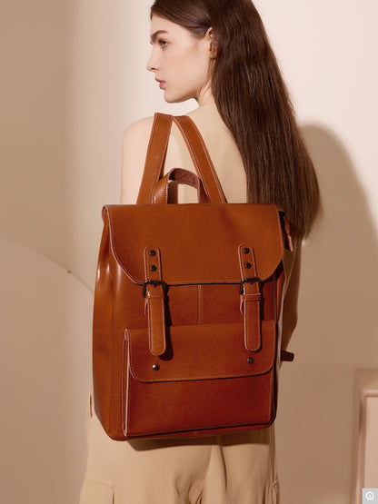 2300 Retro Large-Capacity Backpack – Cowhide Leather