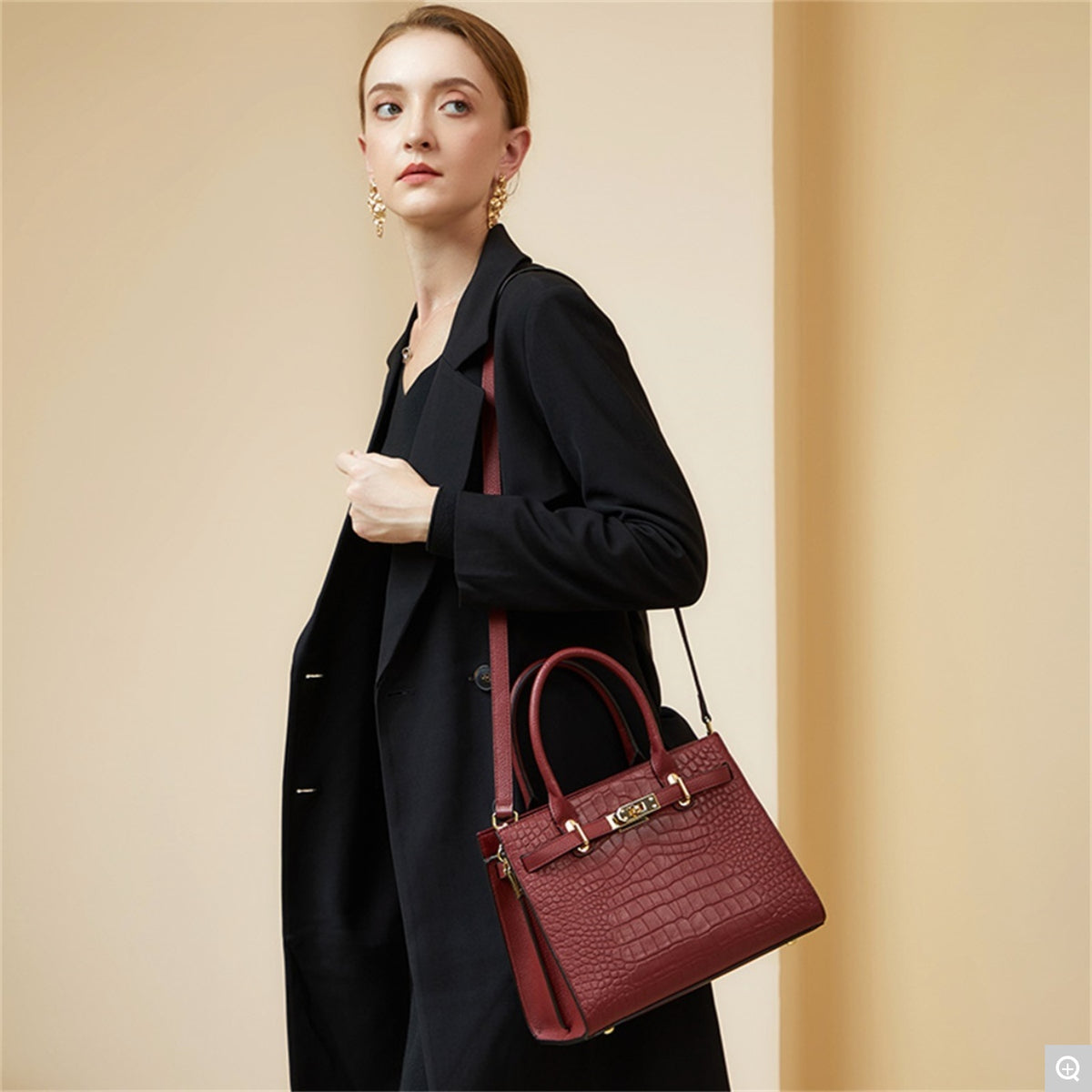 1868 Large-Capacity Handbag – Full Grain Cowhide Leather
