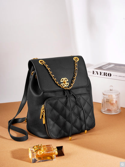 2361 Chain Quilted Backpack – Cowhide Leather