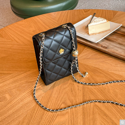 1981 Chain Phone Bag – Cowhide Microfiber Laminate