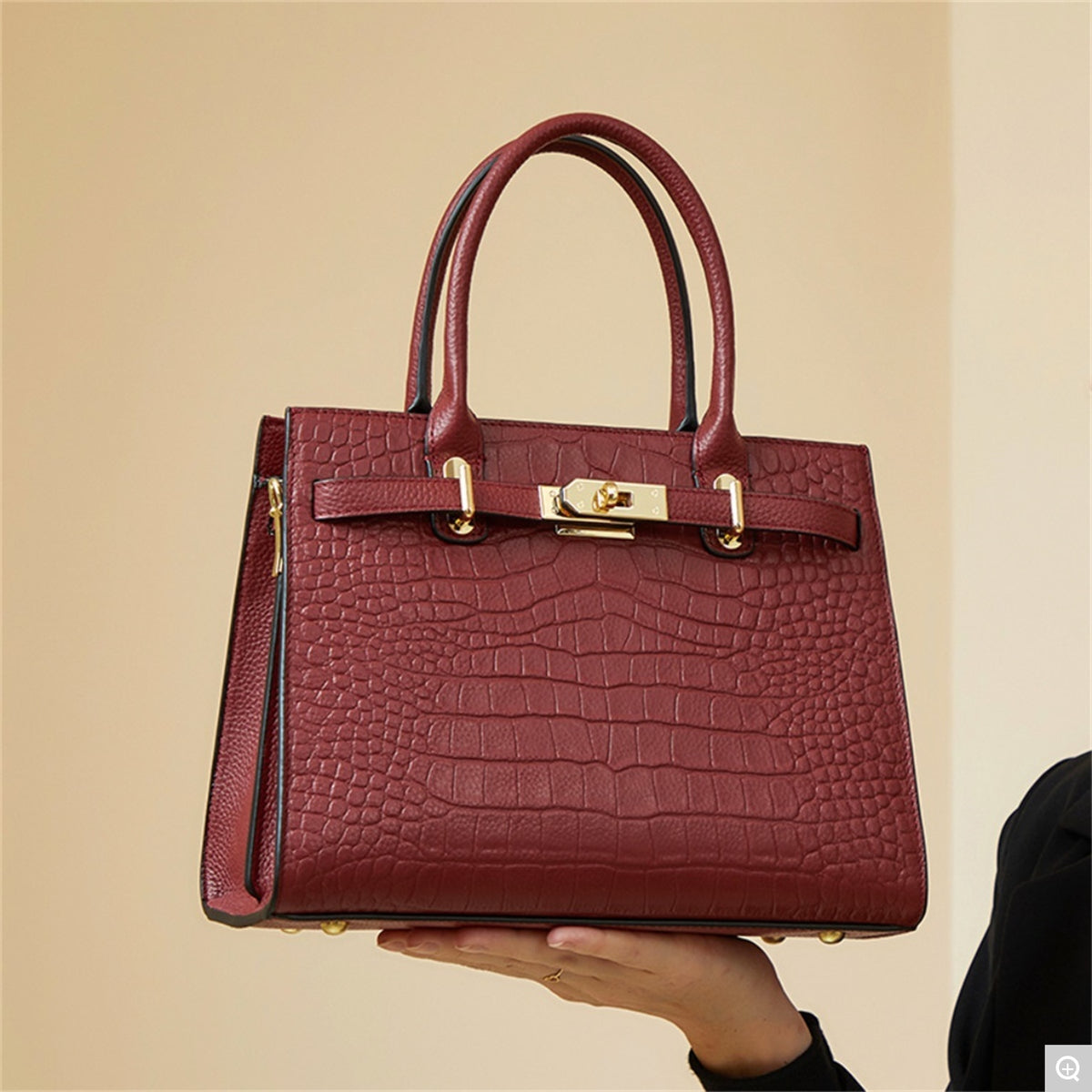 1868 Large-Capacity Handbag – Full Grain Cowhide Leather