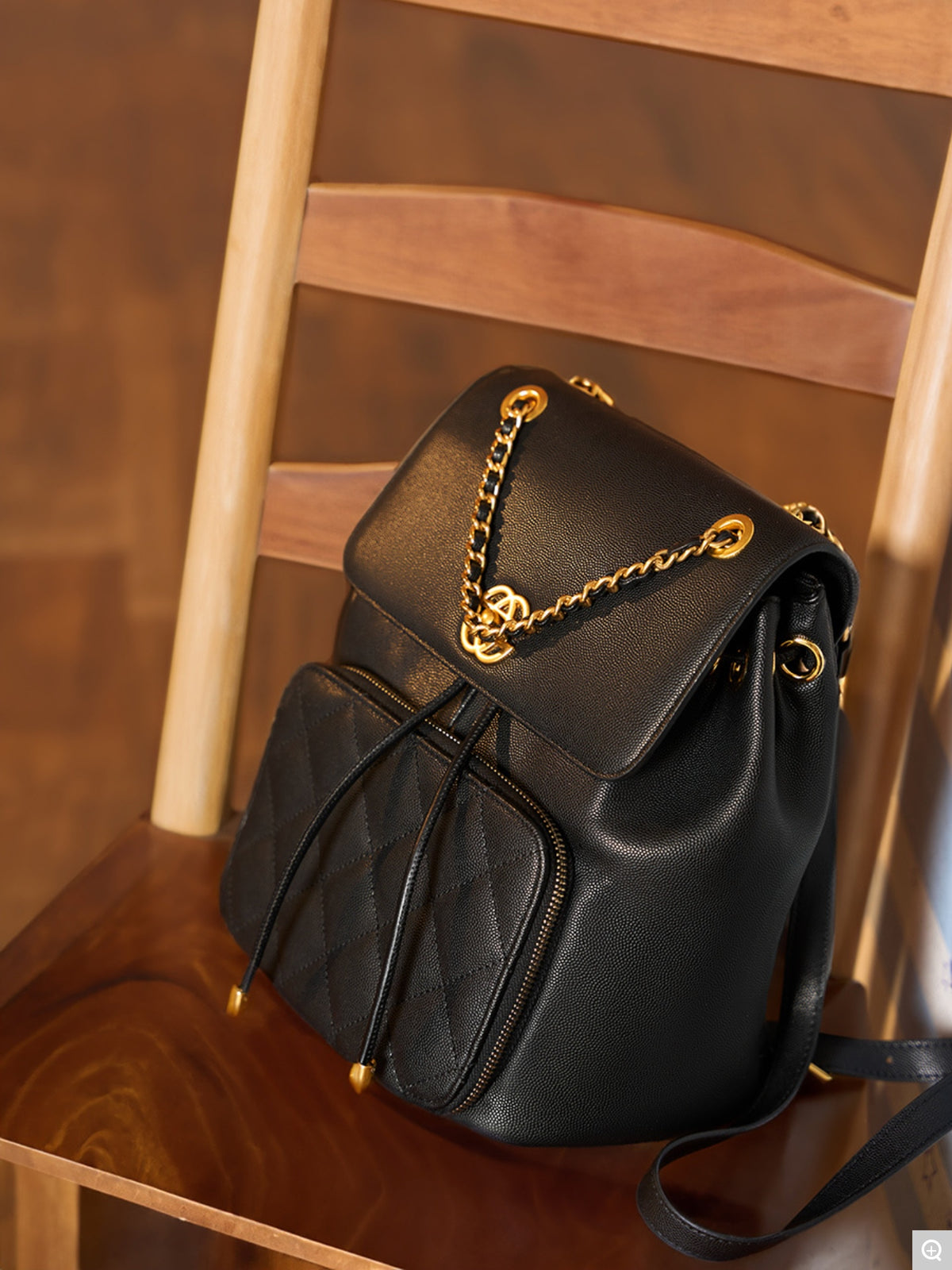 2361 Chain Quilted Backpack – Cowhide Leather