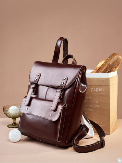 2300 Retro Large-Capacity Backpack – Cowhide Leather