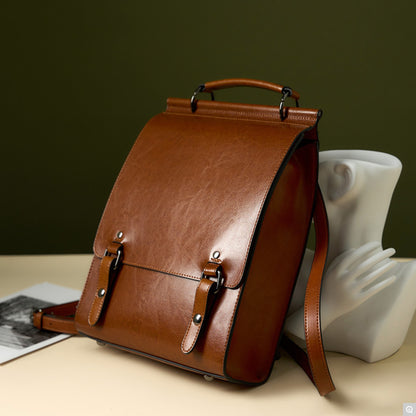 2090 Retro Minimalist Backpack – Cowhide Leather