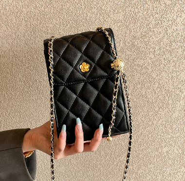 1981 Chain Phone Bag – Cowhide Microfiber Laminate