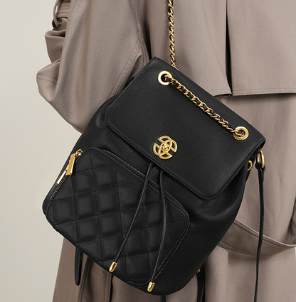 2361 Chain Quilted Backpack – Cowhide Leather