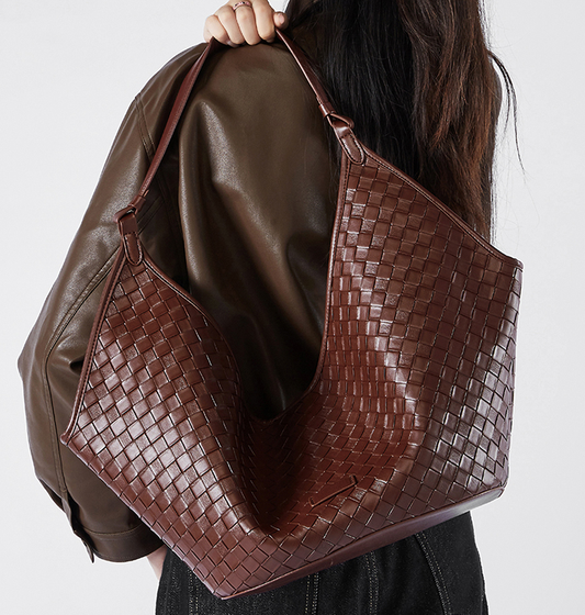 2858 Woven Quilted Underarm Bag – Cowhide Leather