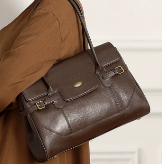 3207 Retro Minimalist Tote Bag – Full Grain Cowhide Leather