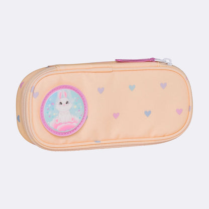 Oval pencil case, Yellow Hearts