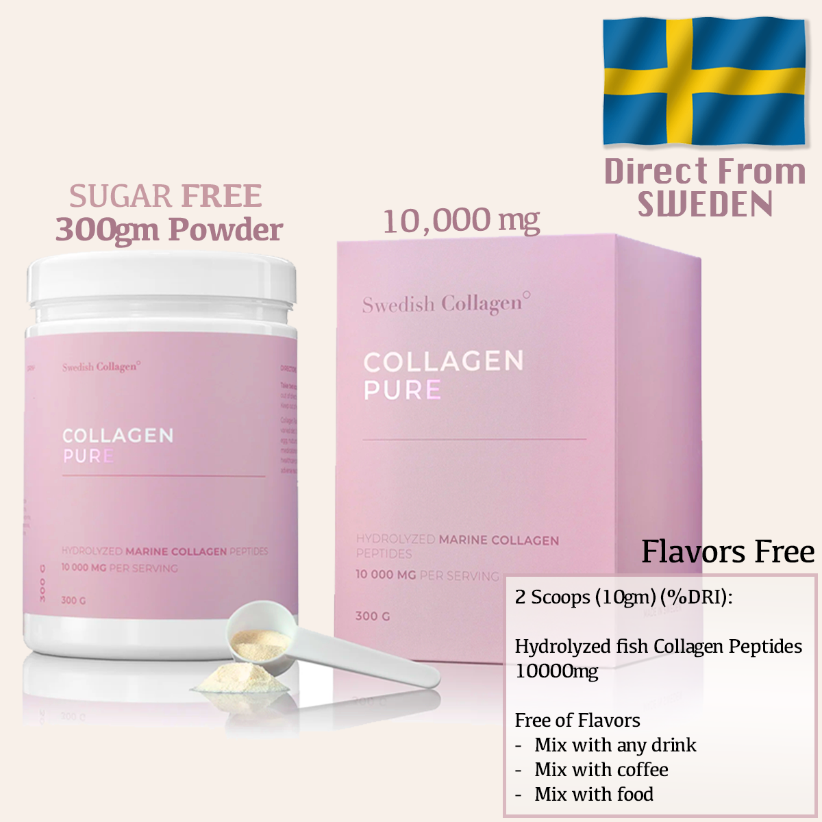 Swedish Collagen Pure 300gm (Tasteless)