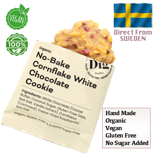Dig Organic No-Bake Conflake White Chocolate Cookie 30g