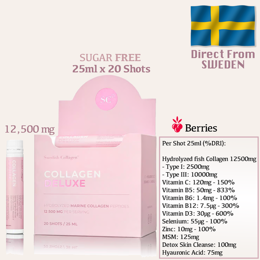 Swedish Collagen Deluxe Shot 25ml x 20 Shots (Berries)