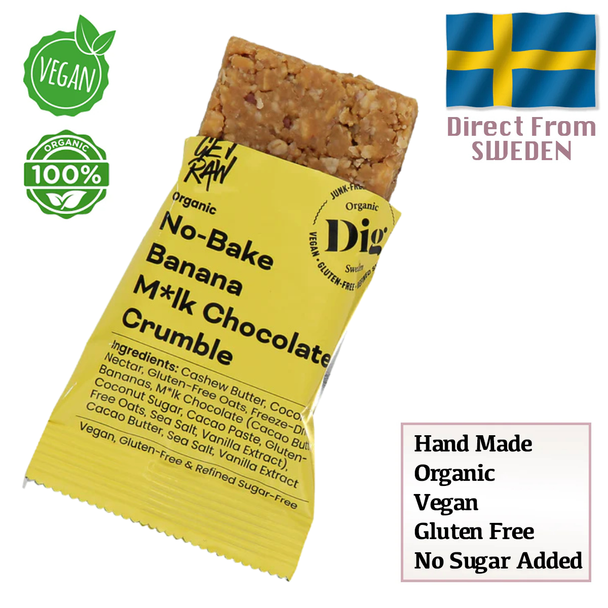Dig Organic No-Bake Banana M*lk Chocolate Crumble 35g