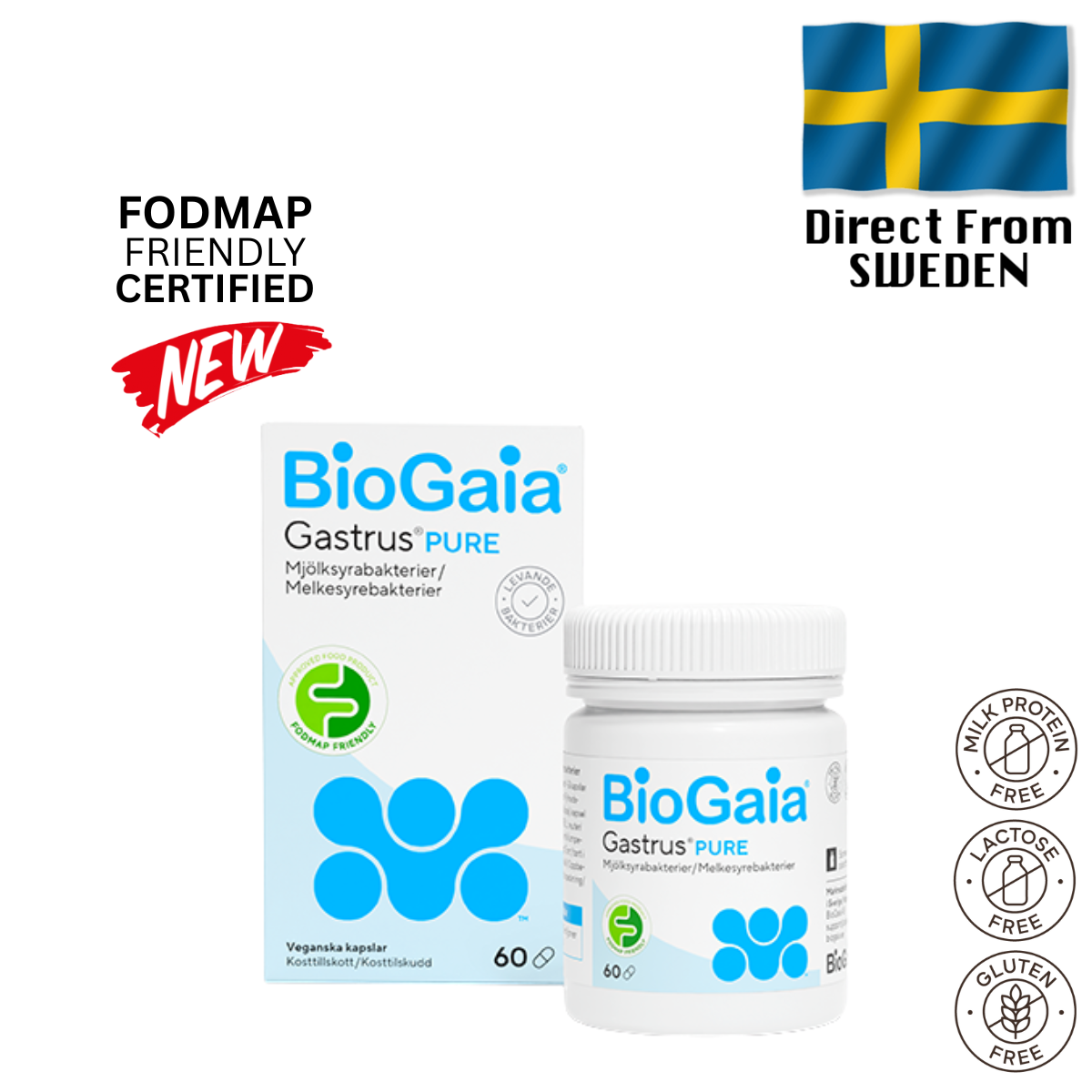 BioGaia, Gastrus PURE (Gastric Health) 60 Capsules