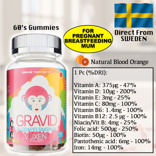 MonKids Gravid for Pregnant & Lactating Mum (Blood Orange) 60's Gummy