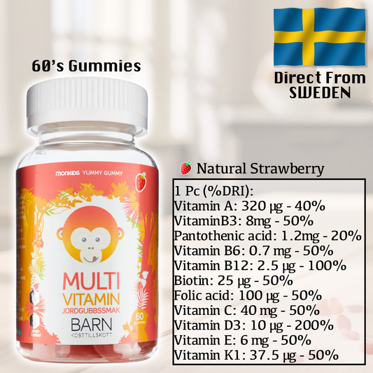 MonKids 11 Multi-Vitamins (Strawberry) 60's Gummy
