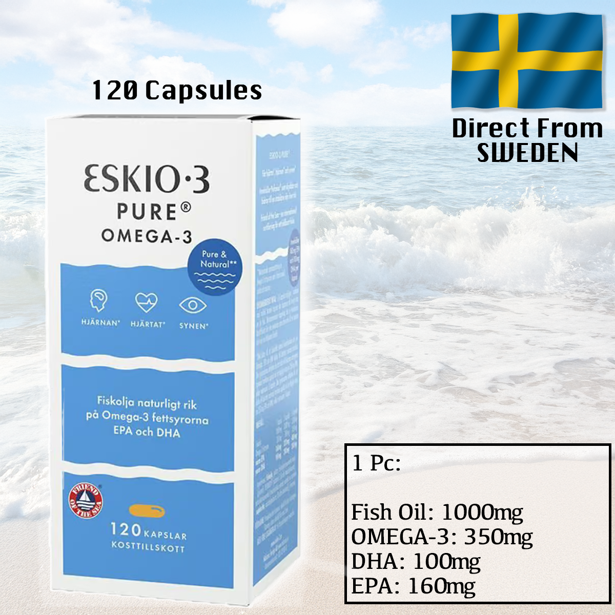 Eskio-3 Pure Omega-3 120's Capsules