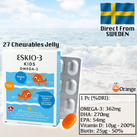 Eskio-3 Kids Omega-3 & Vitamin D 27's Chewable Tablets