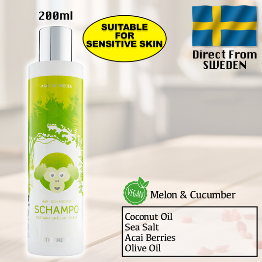 Monkids Natural Shampoo & Soap 200ml (Safe for infant) Sensitive Skin