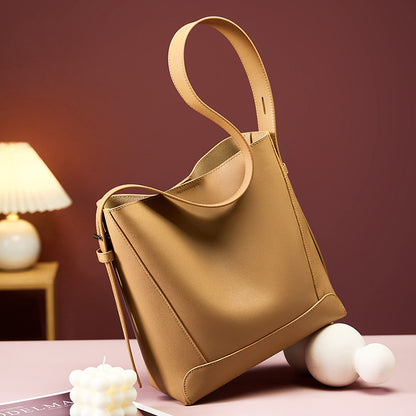 2391 Large-Capacity Bucket Bag – Cowhide Leather