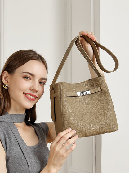 3351 Large-Capacity Bucket Bag – Full Grain Cowhide Leather
