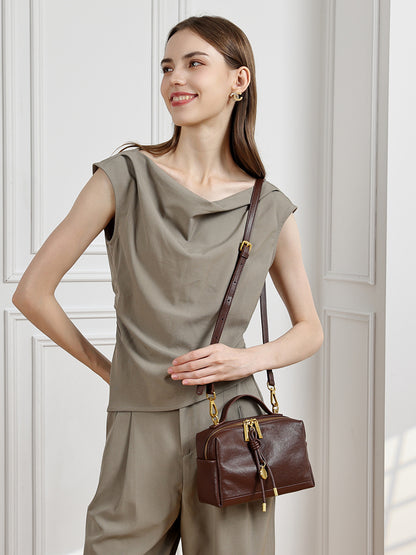 3341 Large-Capacity Crossbody Bag – Full Grain Cowhide Leather